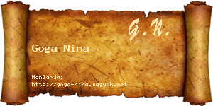 Goga Nina névjegykártya